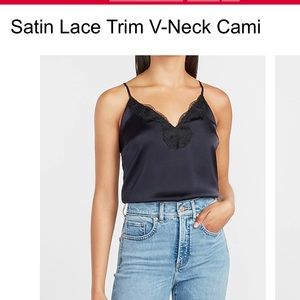 Satin lace trim cami